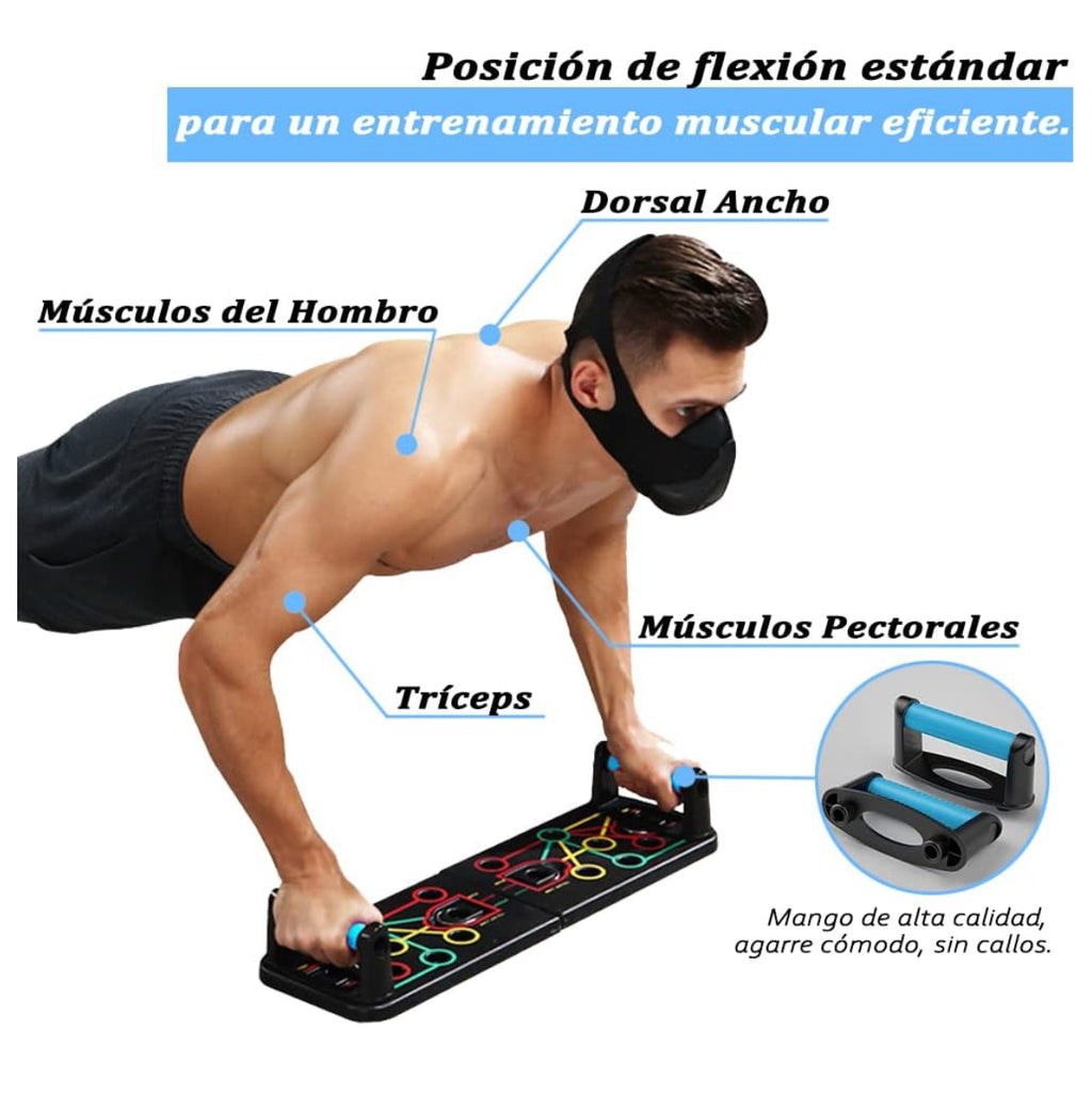 Tabla Push Up Con Bandas Multifuncion